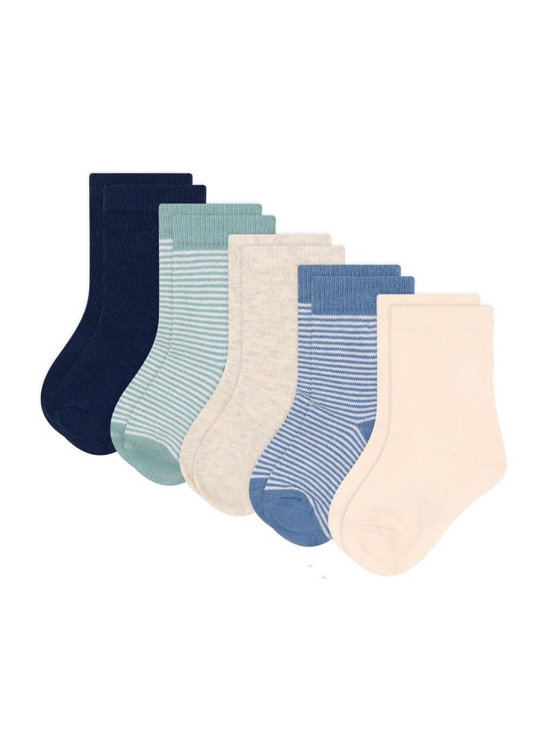 Babies' pinstripe cotton socks - 5-Pack