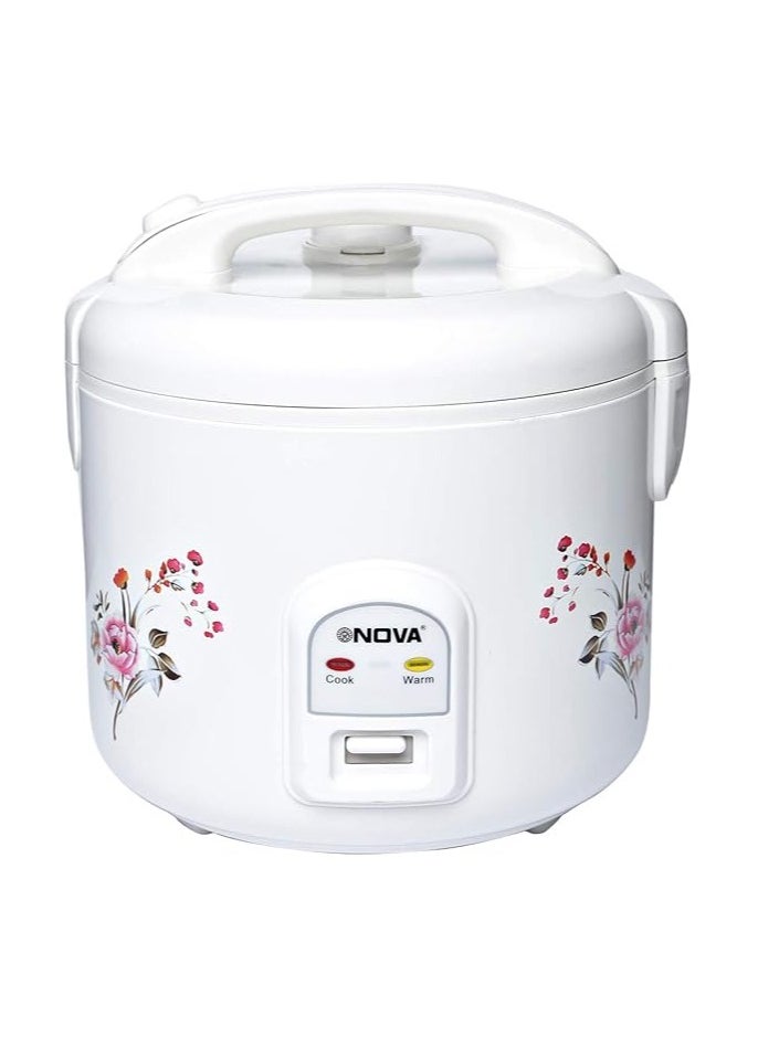 Nova 1.8 Liter Deluxe Rice Cooker With Steamer, White - NRC980CT2