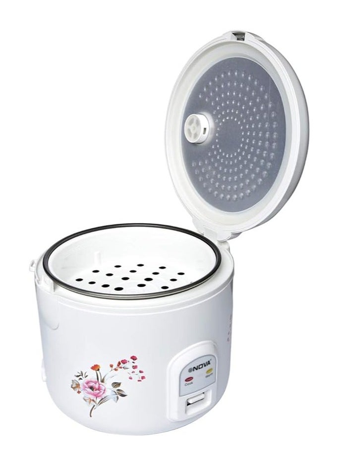 Nova 1.8 Liter Deluxe Rice Cooker With Steamer, White - NRC980CT2