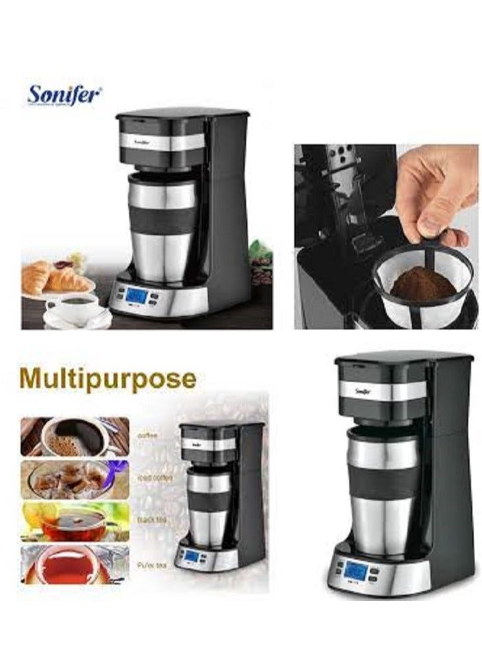 Automatic  Filter Coffee Maker With LCD/Timer+Travel Mug(SF-3566) 0.42 L 650 W SF-3566 black