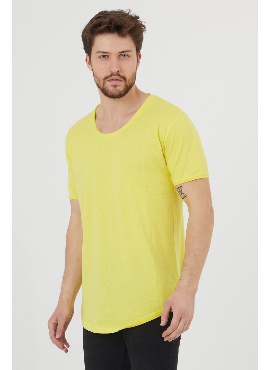 Cool Style Men's Yellow Dirty Collar Loose T-SHIRT-TCPS001R25