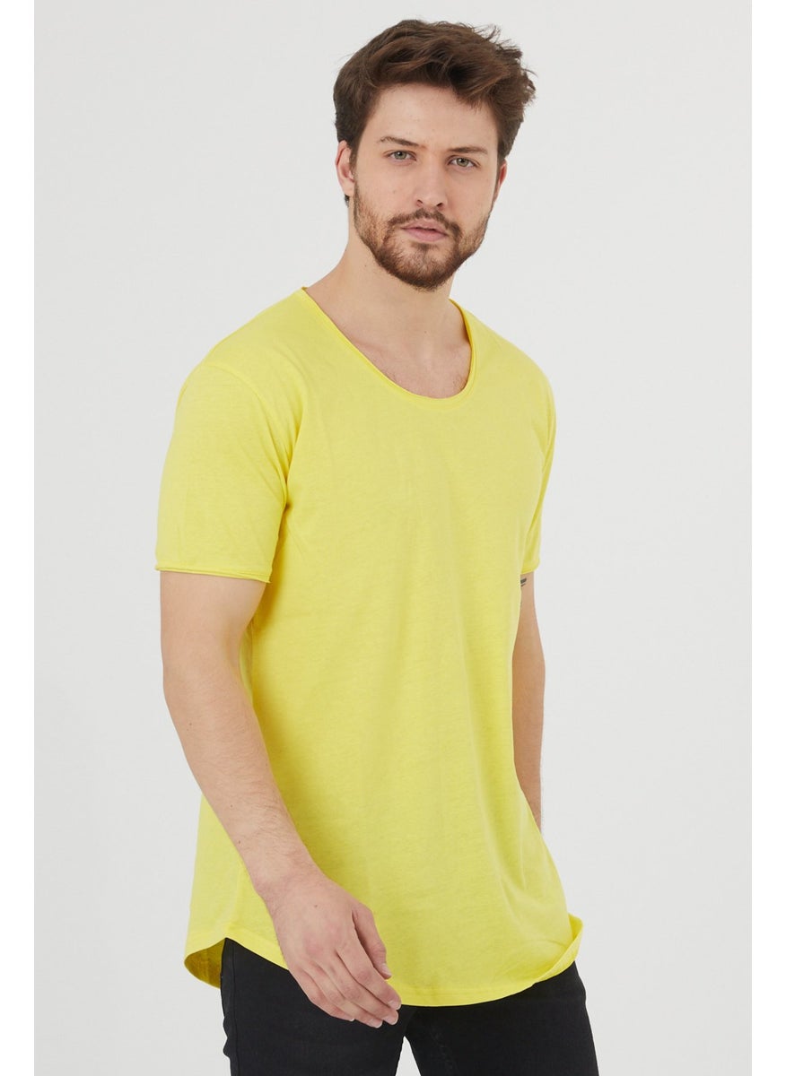 Cool Style Men's Yellow Dirty Collar Loose T-SHIRT-TCPS001R25