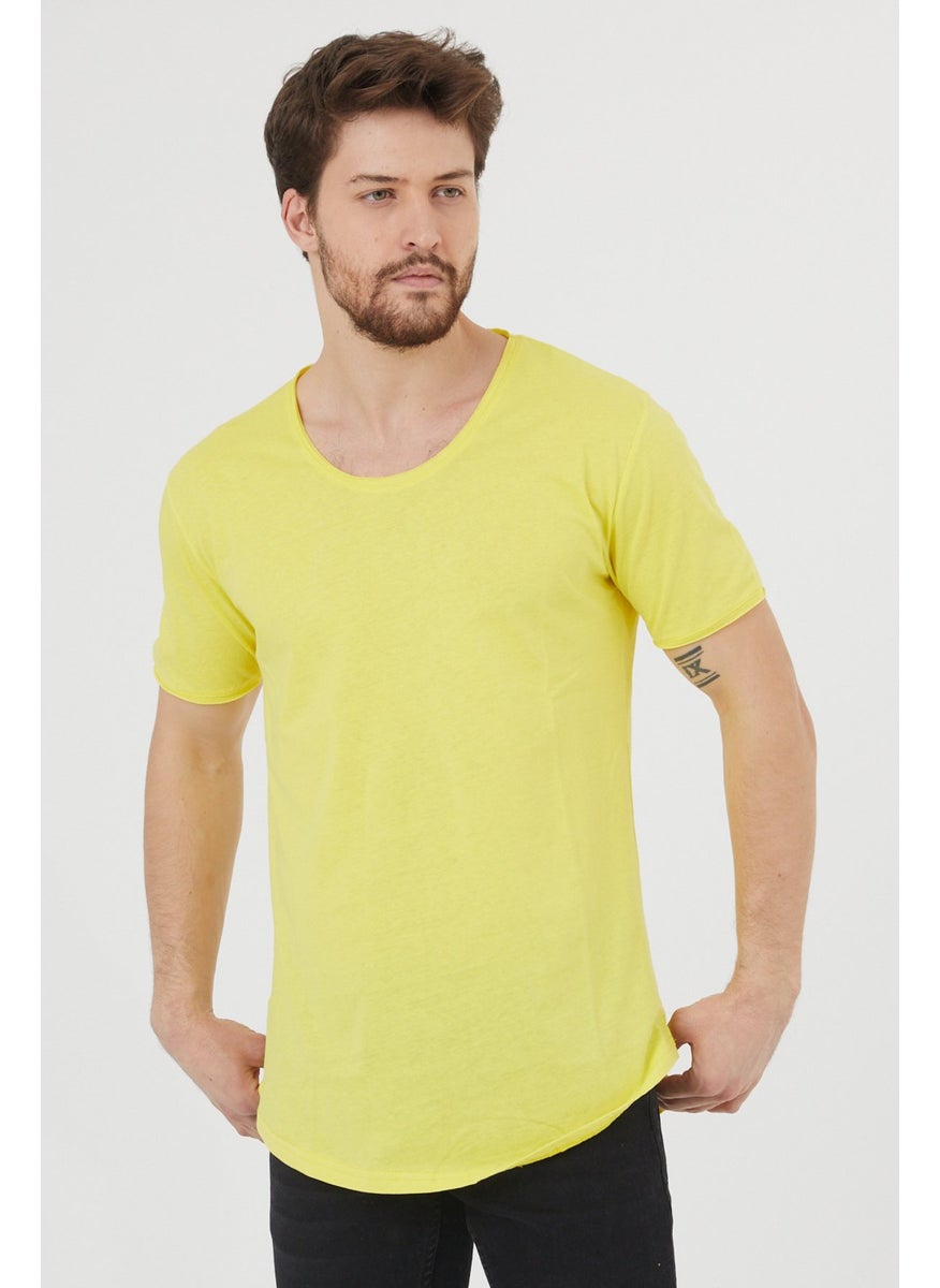 Cool Style Men's Yellow Dirty Collar Loose T-SHIRT-TCPS001R25