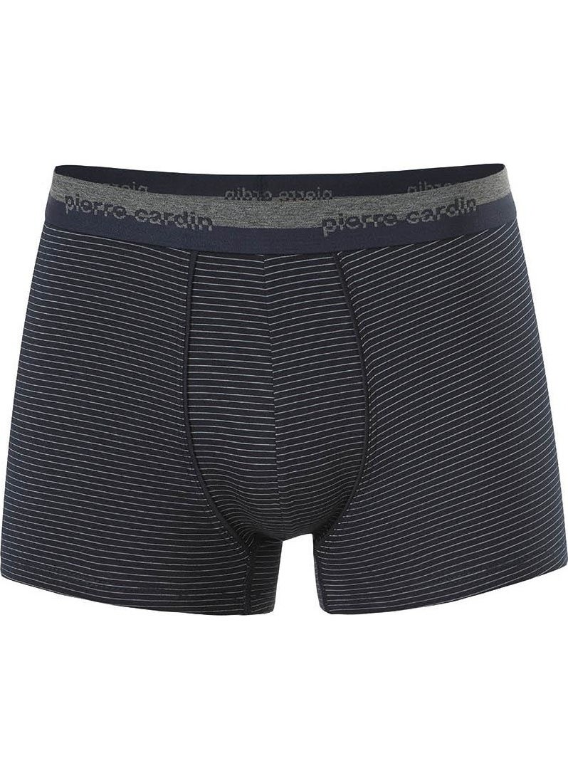 Navy Blue Gray Cotton Elastane 3-Piece Boxer Men's Boxer