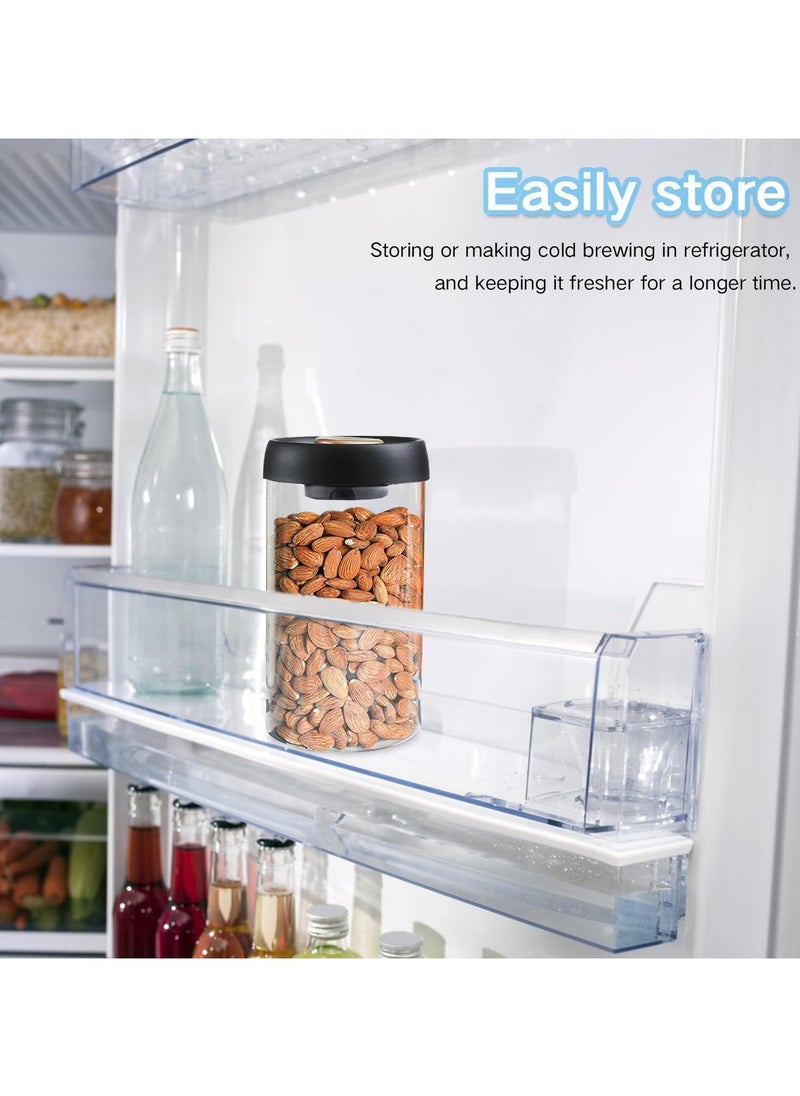 Glass Kitchen Storage Jars, Coffee Canisters with Airtight Lid Seal, Food Storage Containers - Perfect for Coffee Beans, TeaLeaves, Sugar, Candy, Spices, Rice (1200ml/40 Ounces)