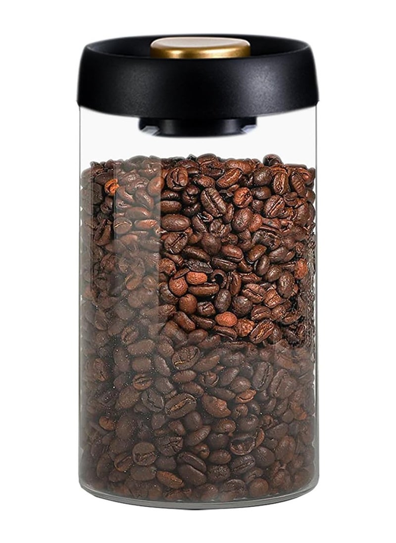 Glass Kitchen Storage Jars, Coffee Canisters with Airtight Lid Seal, Food Storage Containers - Perfect for Coffee Beans, TeaLeaves, Sugar, Candy, Spices, Rice (1200ml/40 Ounces)