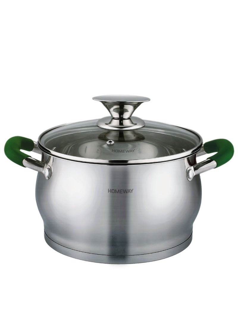 Homeway Stainless Steel Casserole with Lid – 24cm, Durable & Stylish Cookware