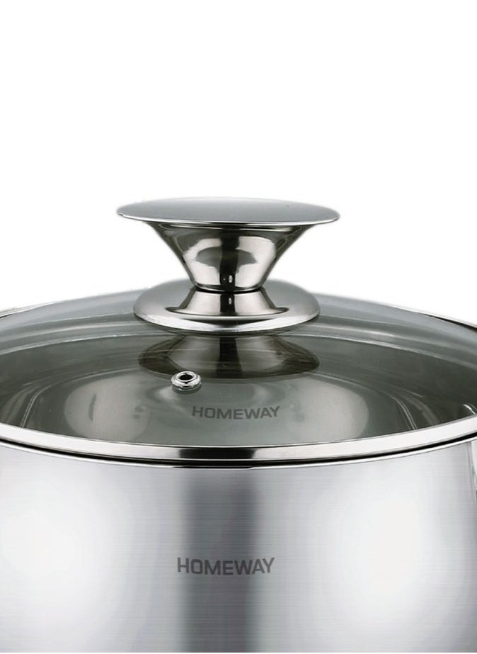 Homeway Stainless Steel Casserole with Lid – 24cm, Durable & Stylish Cookware