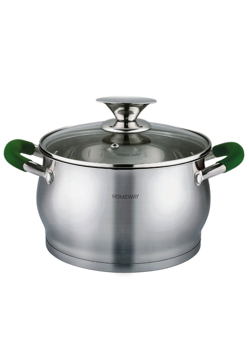 Homeway Stainless Steel Casserole with Lid - 26cm Durable Cookware for Efficient Cooking