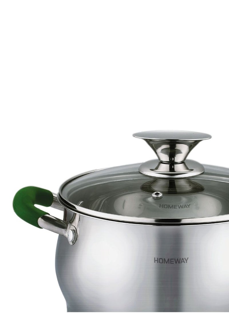 Homeway Stainless Steel Casserole with Lid - 26cm Durable Cookware for Efficient Cooking