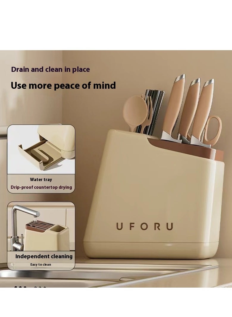 Knife rack, kitchen, home use, stylish, self-draining, multifunctional, integrated, spoon and chopsticks, knife holder, storage rack