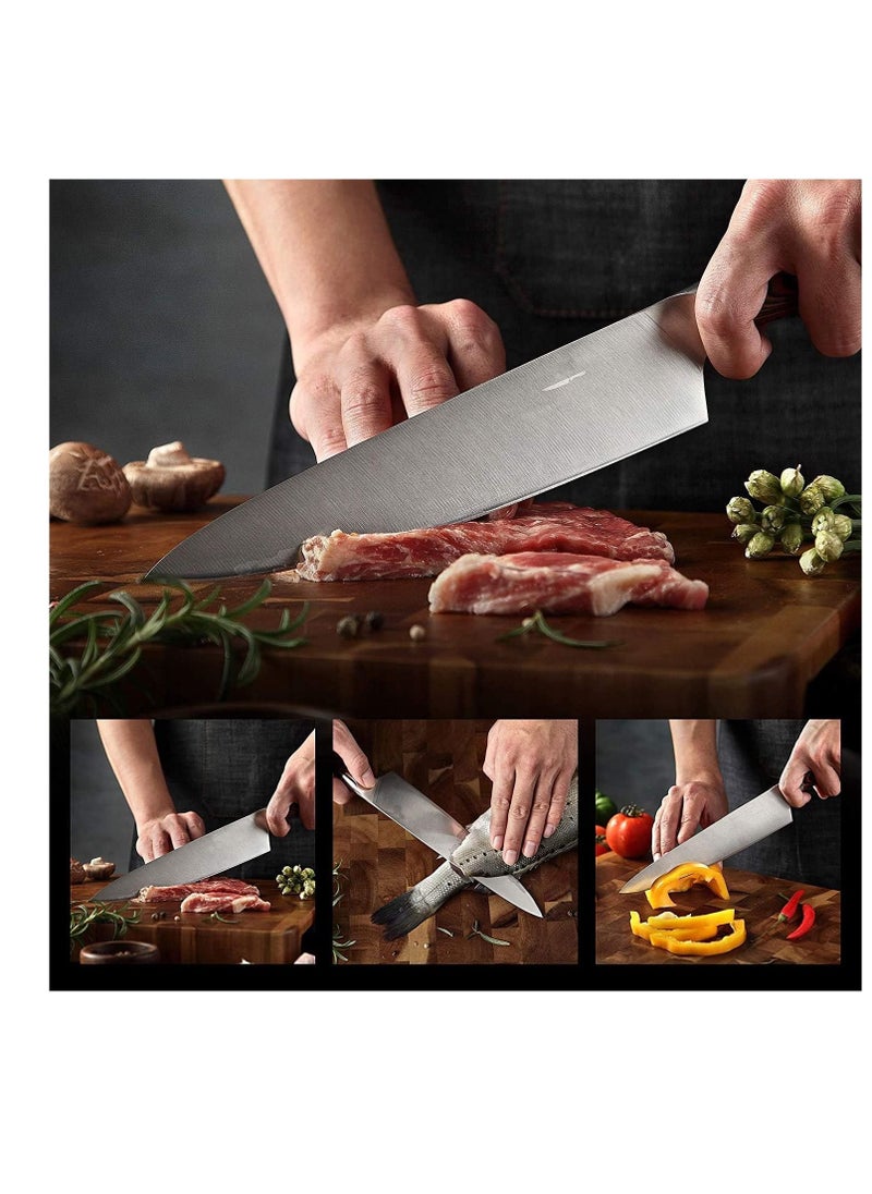 Factory Price 9 Pcs Stainless Steel Knife Set with Knife Sharpner Kitchen accessories White