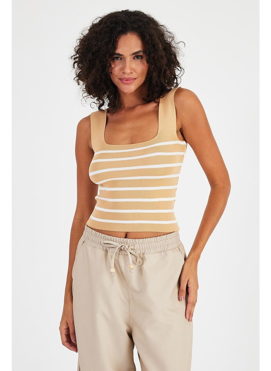 Alexandergardı Square Neck Striped Crop ATHLET (A92341-S)