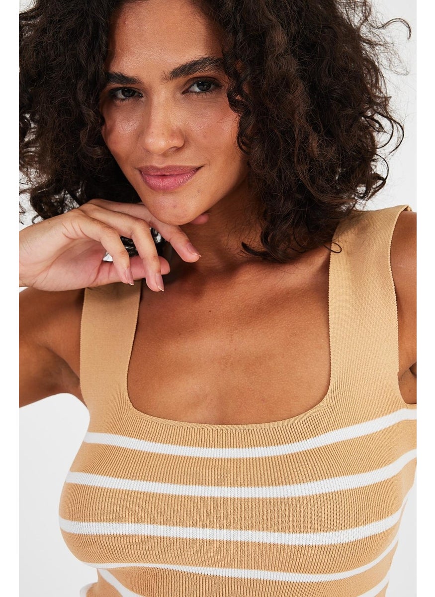 Alexandergardı Square Neck Striped Crop ATHLET (A92341-S)