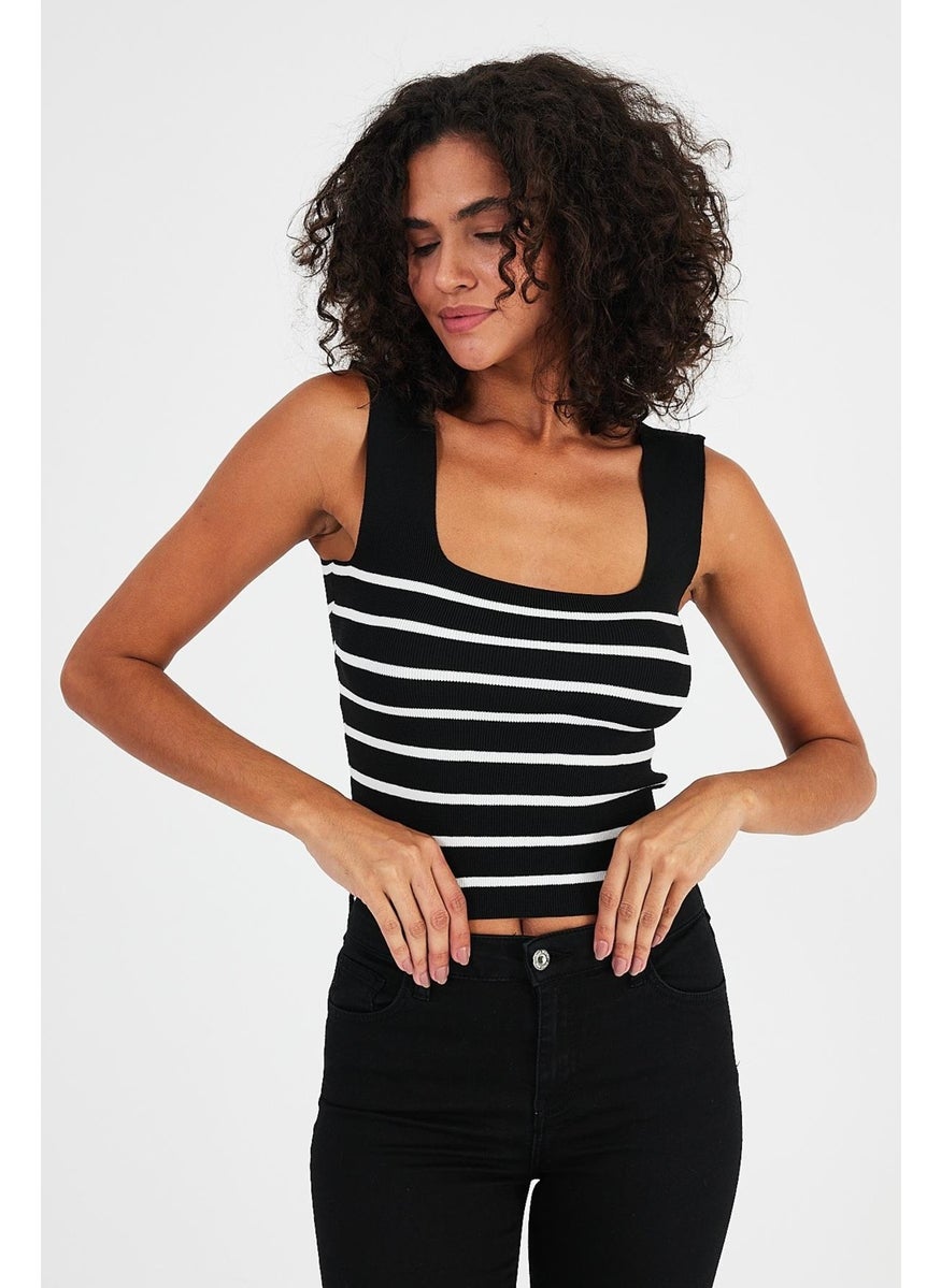 Alexandergardı Square Neck Striped Crop ATHLET (A92341-S)