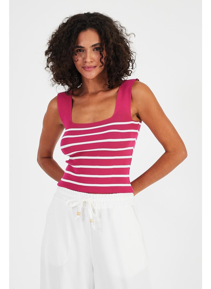 Alexandergardı Square Neck Striped Crop ATHLET (A92341-S)