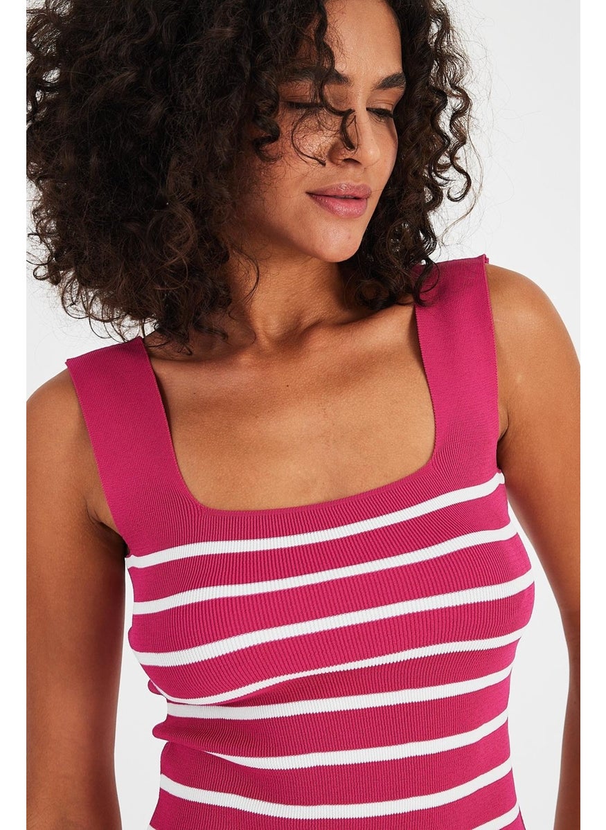 Alexandergardı Square Neck Striped Crop ATHLET (A92341-S)