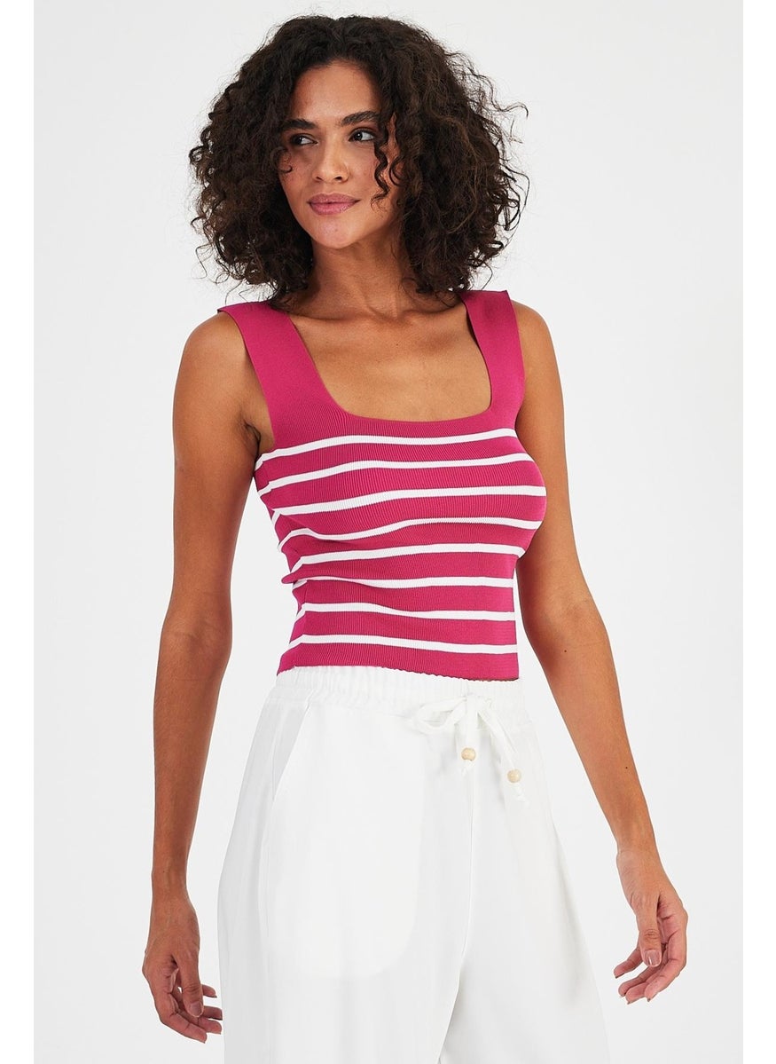 Alexandergardı Square Neck Striped Crop ATHLET (A92341-S)