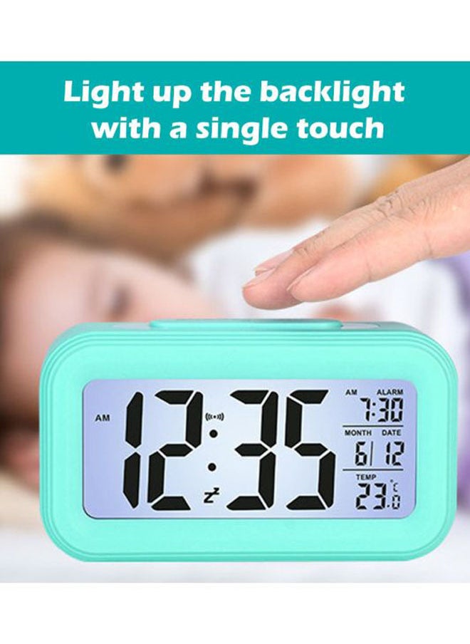 LED Digital Alarm Clock Blue/Black 13.6x4.6x7.5cm