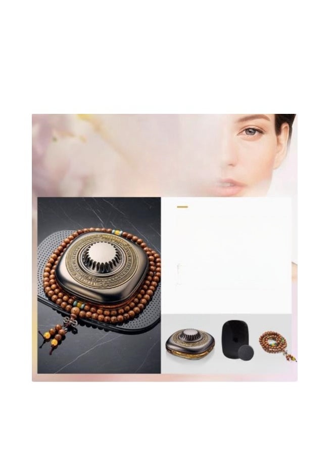 Car Aromatherapy Three Piece Set (Fragrance+Anti Slip Pad+Wooden Bracelet)