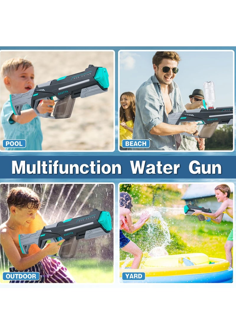 Electric Water Gun, Auto Suction Water, Water Guns for Adults, Automatic Water Gun with Lights & 32FT Range, Battery Powered Squirt Gun, Beach Pool Party Outdoor Toys for Kids Ages 8-12