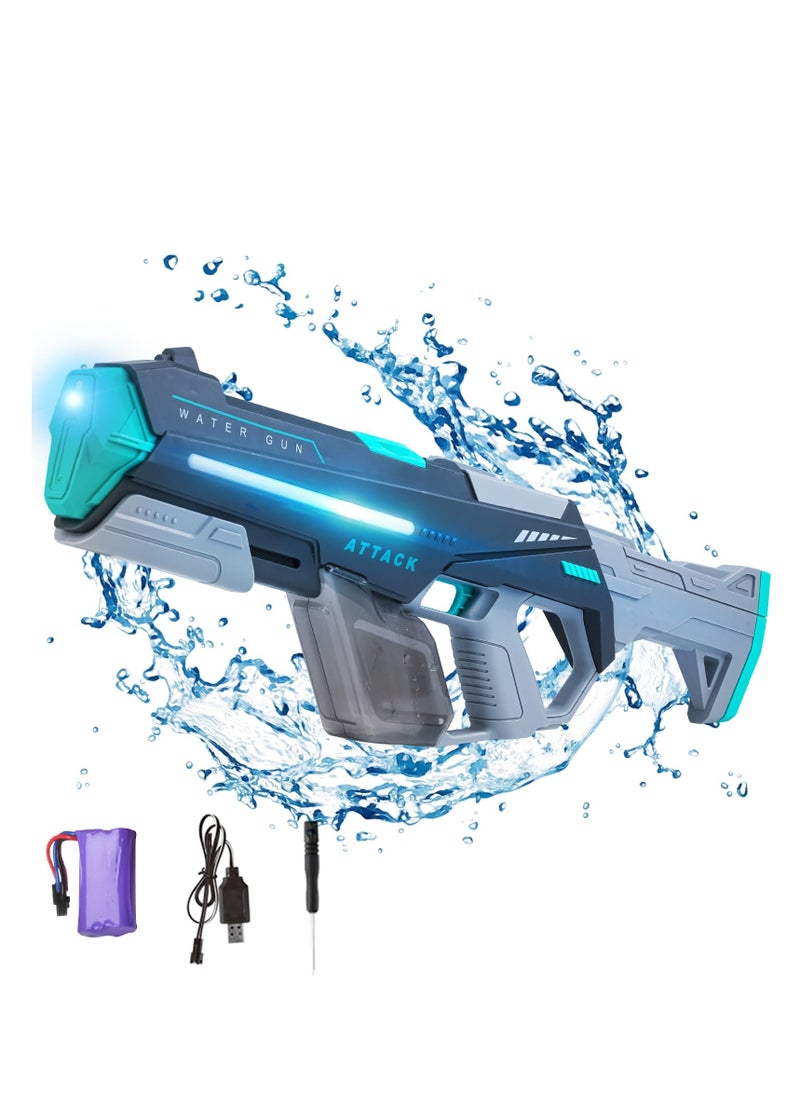 Electric Water Gun, Auto Suction Water, Water Guns for Adults, Automatic Water Gun with Lights & 32FT Range, Battery Powered Squirt Gun, Beach Pool Party Outdoor Toys for Kids Ages 8-12