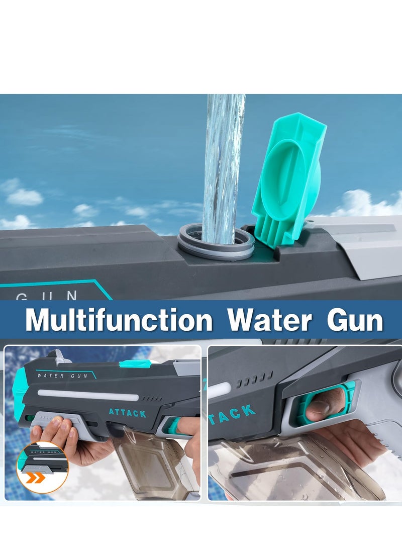 Electric Water Gun, Auto Suction Water, Water Guns for Adults, Automatic Water Gun with Lights & 32FT Range, Battery Powered Squirt Gun, Beach Pool Party Outdoor Toys for Kids Ages 8-12