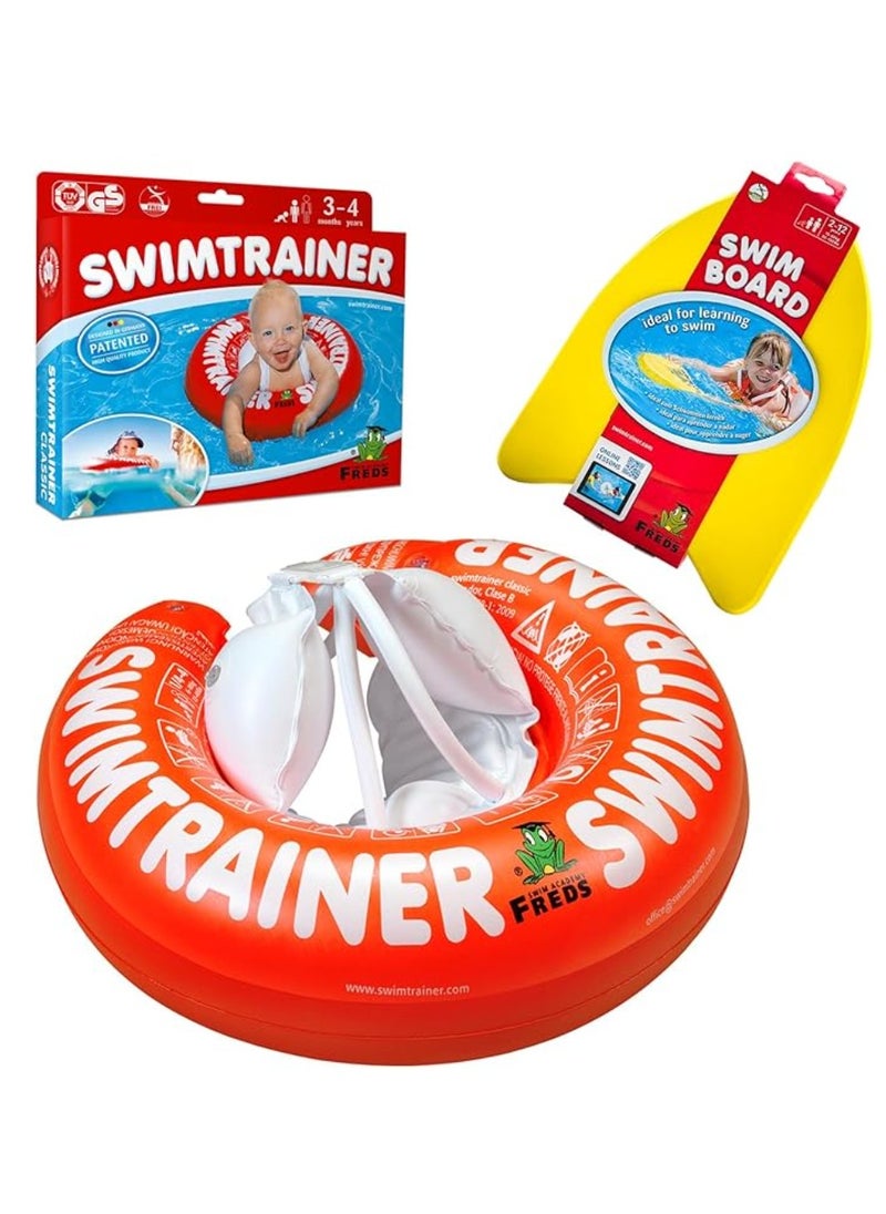 Freds Swim Academy Red Swim Tube & Yellow Swimboard Set of 02