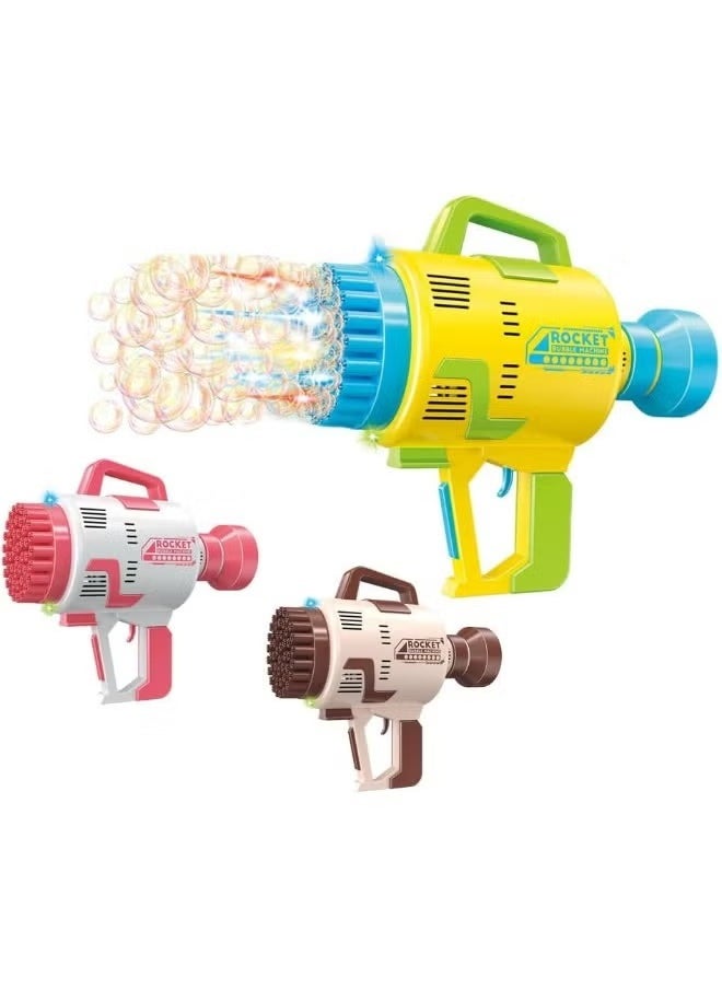 48-Hole Bubble Blower Gun with Colorful LED Lights | Rocket Launcher Bubble Maker, Foam Blaster for Kids, Fun Outdoor Toy, Party Favors & Gifts for Toddlers