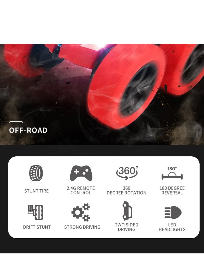 SWIFT remote-controlled car | 3-12 year old boy/girl toy car | boy/girl birthday gift toy | remote-controlled car stunt car toy | 360 ° rotating remote-controlled car with headlights in red