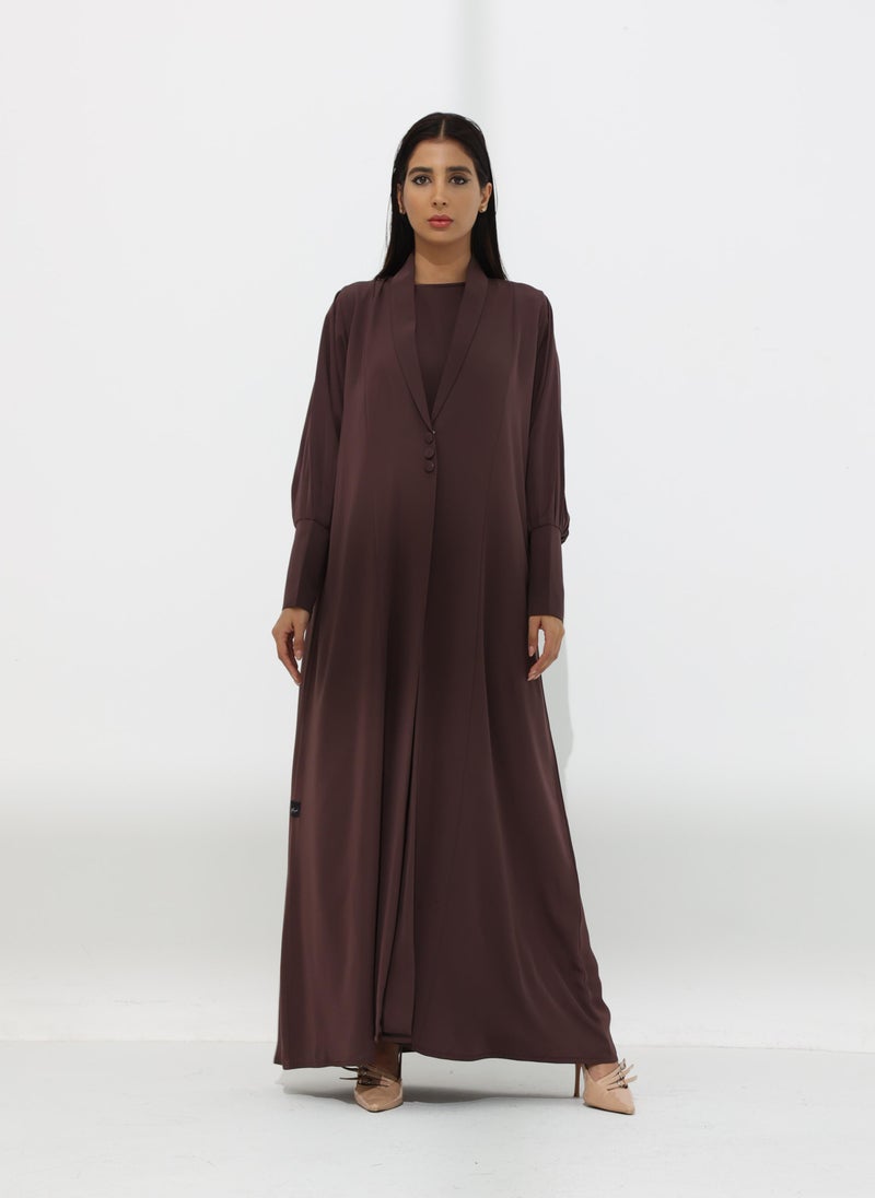 Front open abaya with cuffs