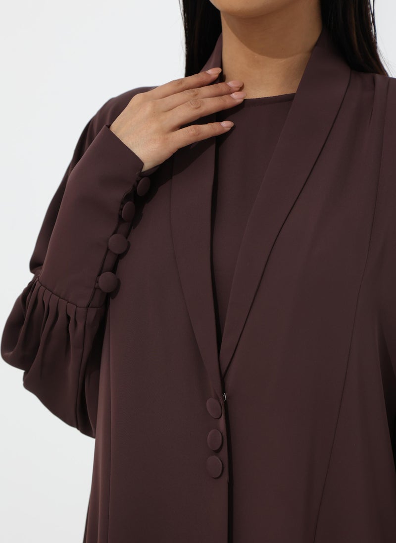 Front open abaya with cuffs