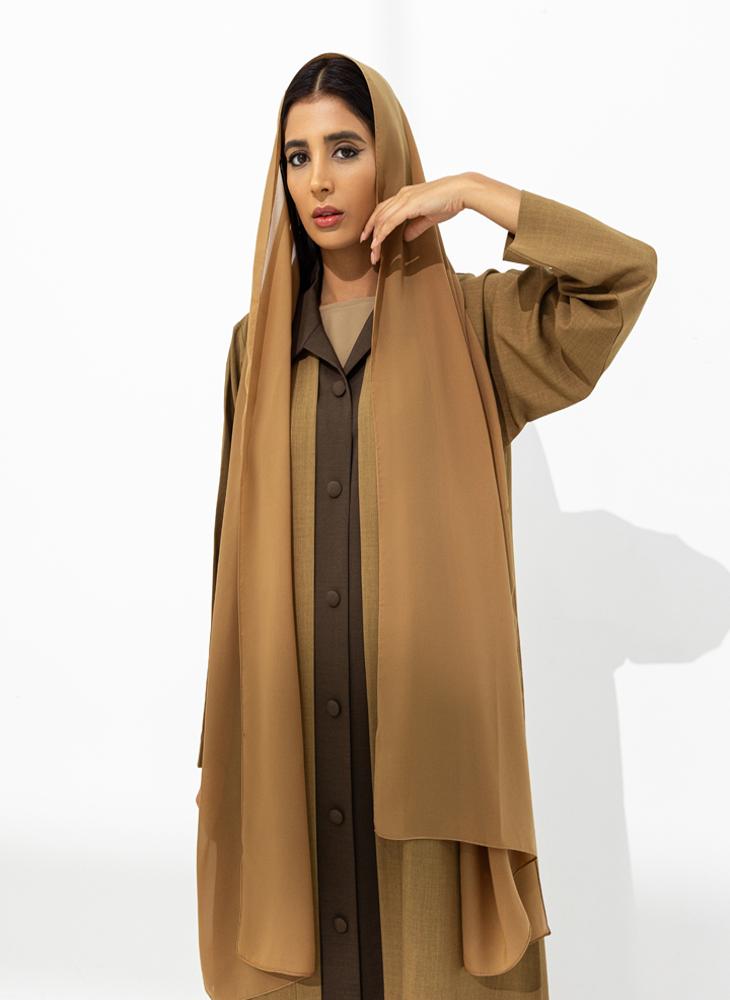 Front open abaya with sheila