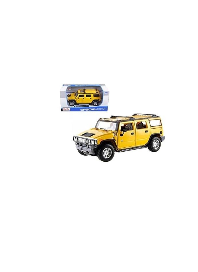 Hummer H2 SUV, Yellow -1/27 Scale Diecast Model Toy Car