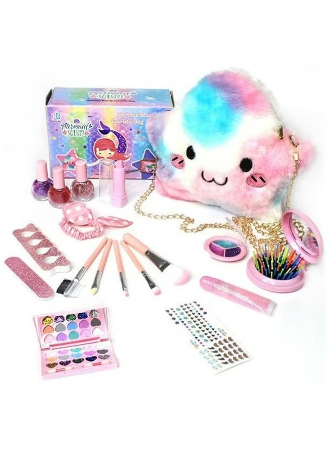 Girls Makeup Kit for Kids Childrens Makeup Set Girls Princess Makeup Box Non toxic Cosmetics Kit Toys Pretend Play Makeup Beauty Toys