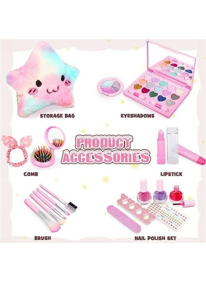 Girls Makeup Kit for Kids Childrens Makeup Set Girls Princess Makeup Box Non toxic Cosmetics Kit Toys Pretend Play Makeup Beauty Toys