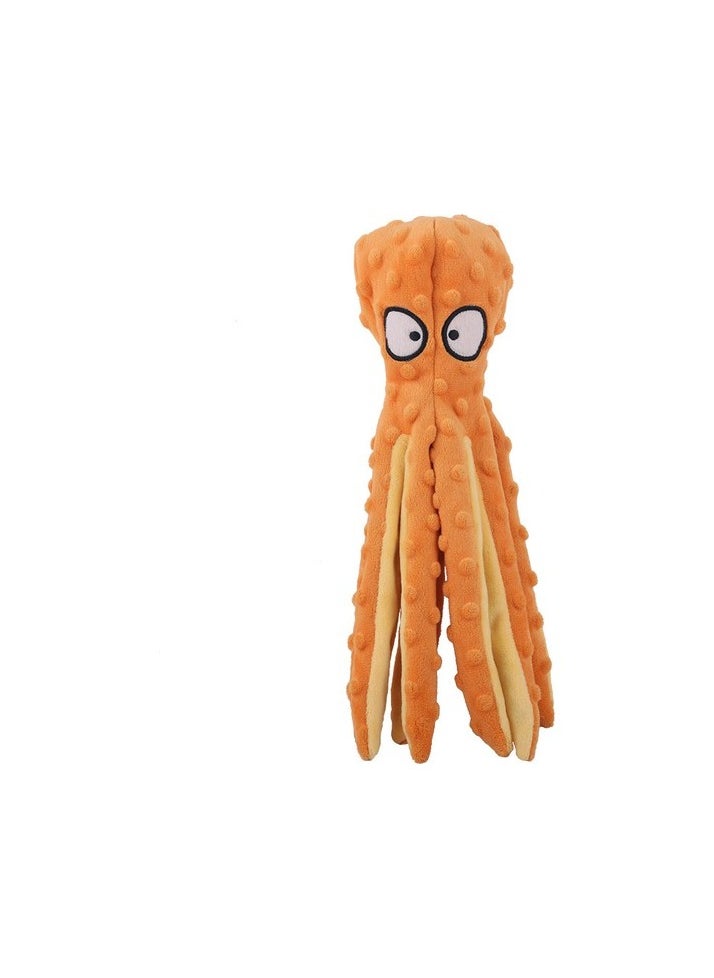 New Pet Plush Toy Octopus Shell Dog Educational Bite Resistant Drilling Drilling Toy Octopus Colour:Orange