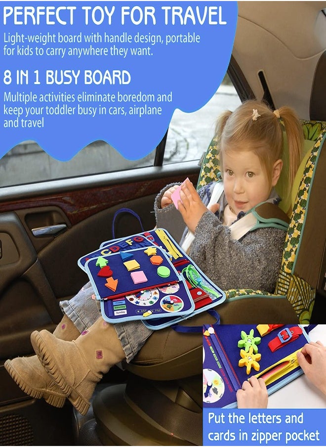 Busy Board Montessori Toysfor Children Aged 1-4, Sensory Toys for Toddlers, Busy Board for Learning Fine Motor Skills