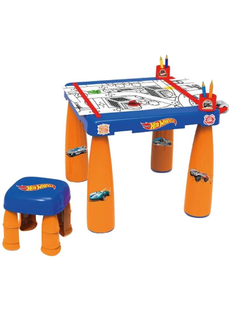 Hot Wheels Big Coloring Table with Stool