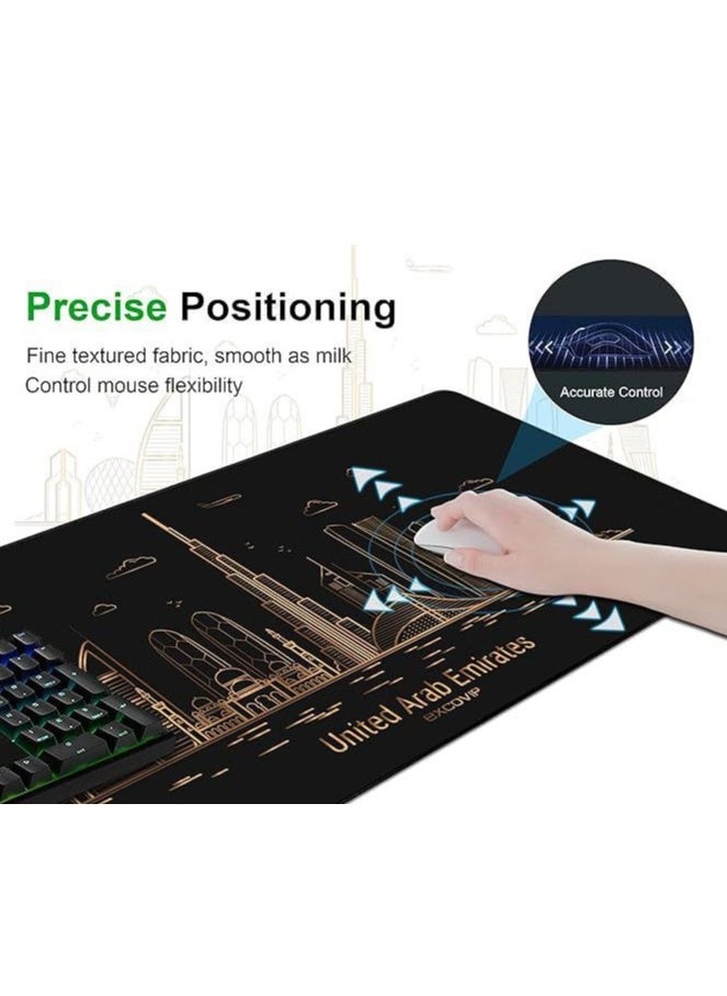 Gaming Mouse Pad XXL,Anti-Skid Mousepad Extended Super Large Keyboard Mouse Pad-World Famous Landmark 900x400mm 9114