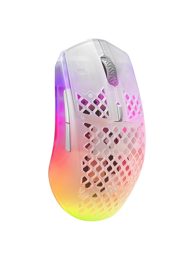 SteelSeries Aerox 3 Wireless - Super Light Gaming Mouse - 18,000 CPI TrueMove Air Optical Sensor - Ultra-Lightweight Water Resistant Design - 200 Hour Battery Life - Ghost, White