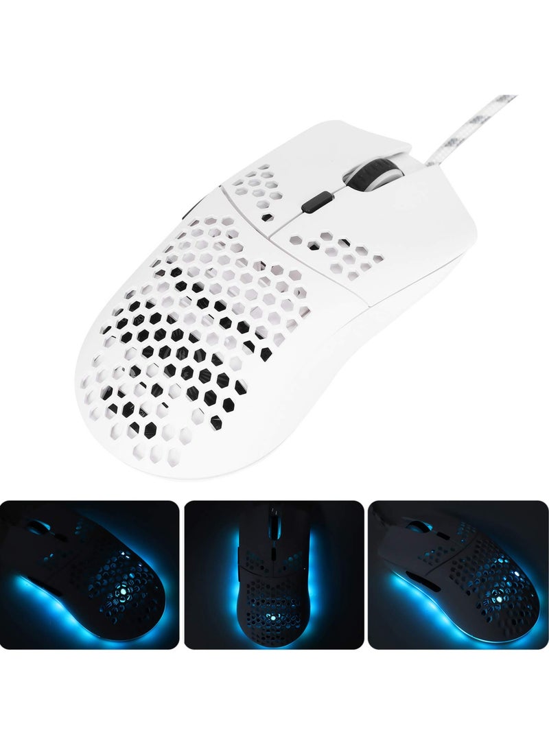 Wired Gaming Mouse, Computer Accessory RGB Hollow Mouse, Durable for Office Home