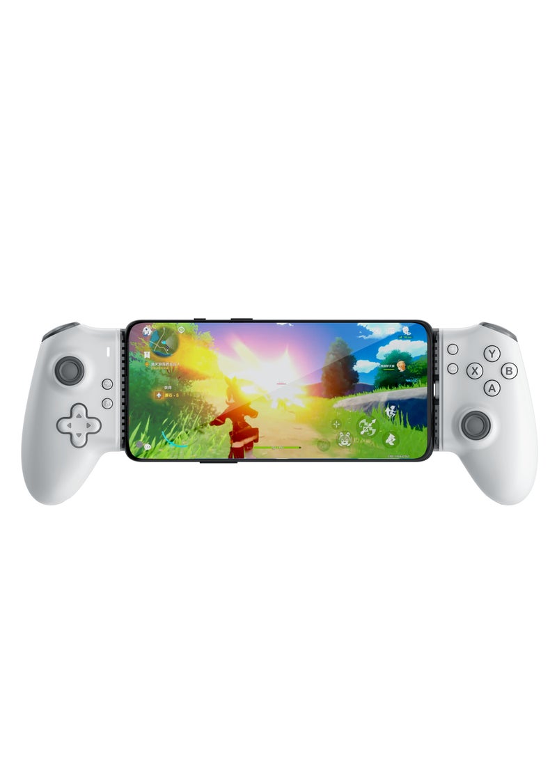 Gaming Controller compatible with IOS and Android / Multi-Platform Game Controller / Bluetooth/Wired Connection / Rapid-Fire Turbo / PC/ PS4/PS5/XBOX Streaming/Cloud computer/XGP/Arcade - White