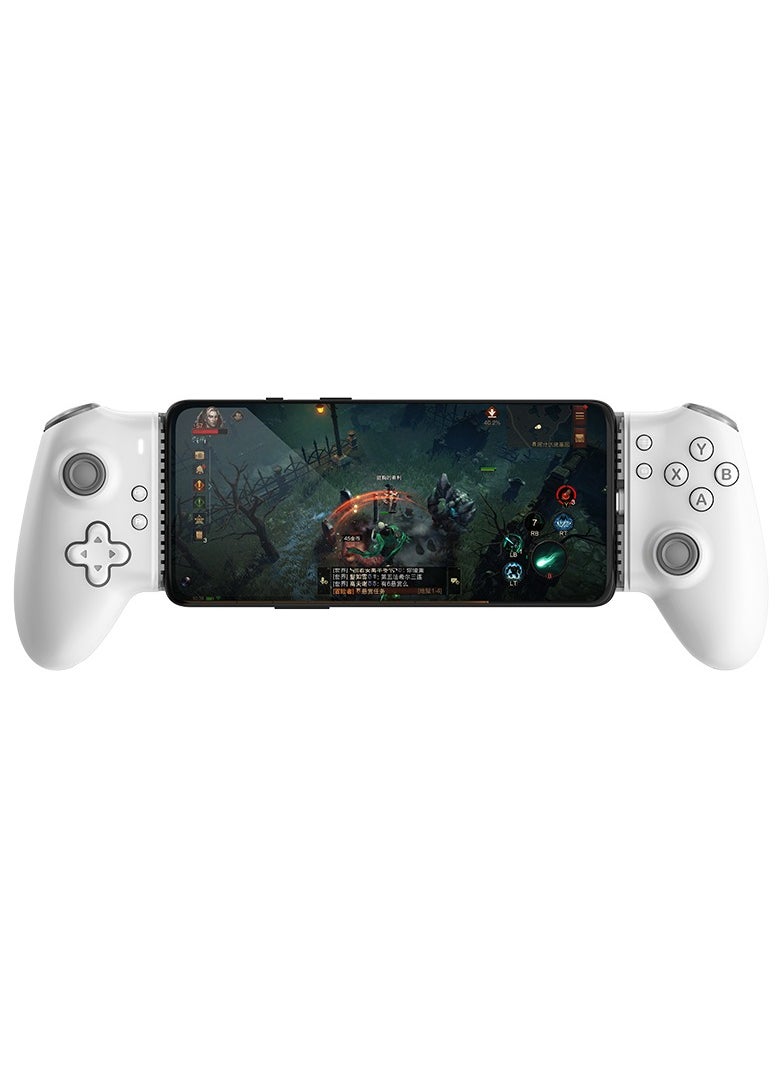 Gaming Controller compatible with IOS and Android / Multi-Platform Game Controller / Bluetooth/Wired Connection / Rapid-Fire Turbo / PC/ PS4/PS5/XBOX Streaming/Cloud computer/XGP/Arcade - White