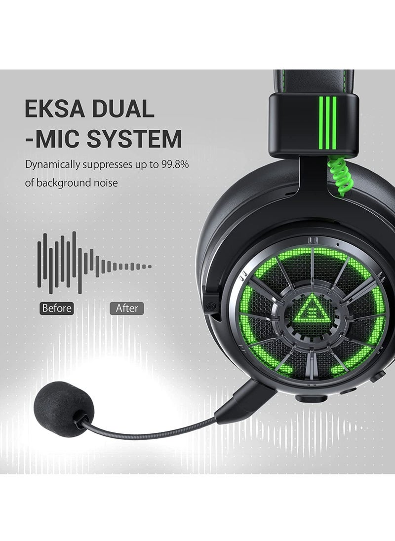 EKSA E5000 PRO Gaming Headset-7.1 Surround Sound Intelligent Noise Cancelling Microphone,Wired Headphones for PC PS4 PS5 Xbox one