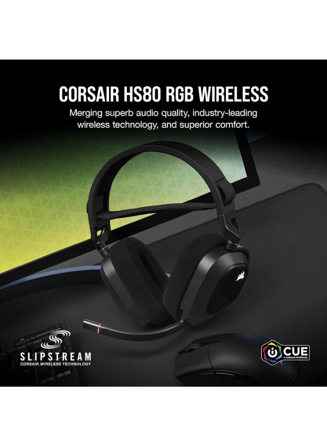 Corsair HS80 RGB Wireless Premium Gaming Headset with Spatial Audio - Works with Mac, PC, PS5, PS4 - Carbon