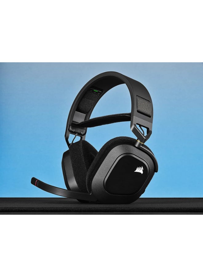 Corsair HS80 RGB Wireless Premium Gaming Headset with Spatial Audio - Works with Mac, PC, PS5, PS4 - Carbon