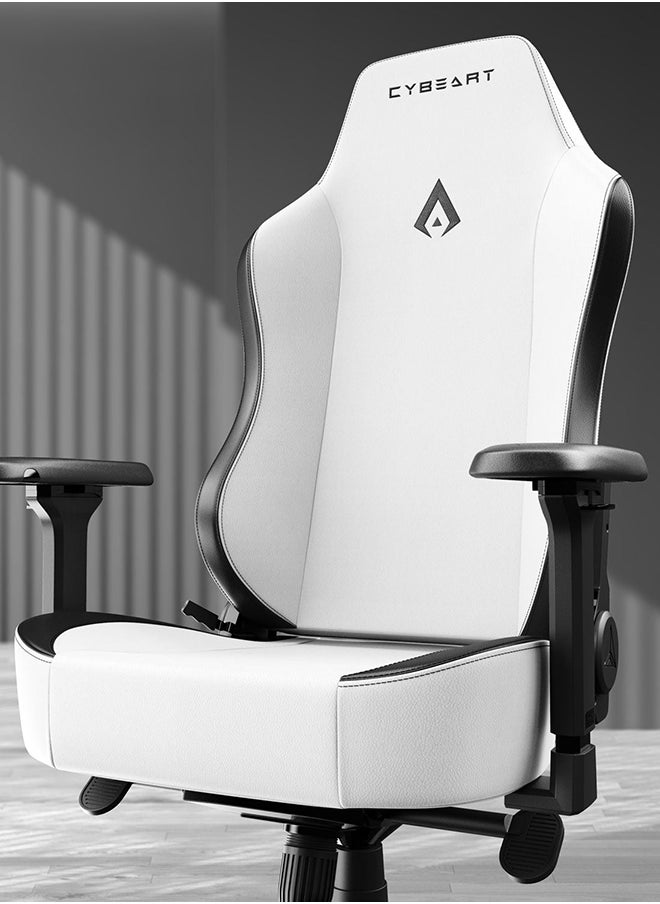 Arctic White Gaming/Office Chair | 4D Armrest | Inbuilt Lumbar Support | Supreme PU Leather, Ergonomic, Recline And Tilt With 5 Year Warranty