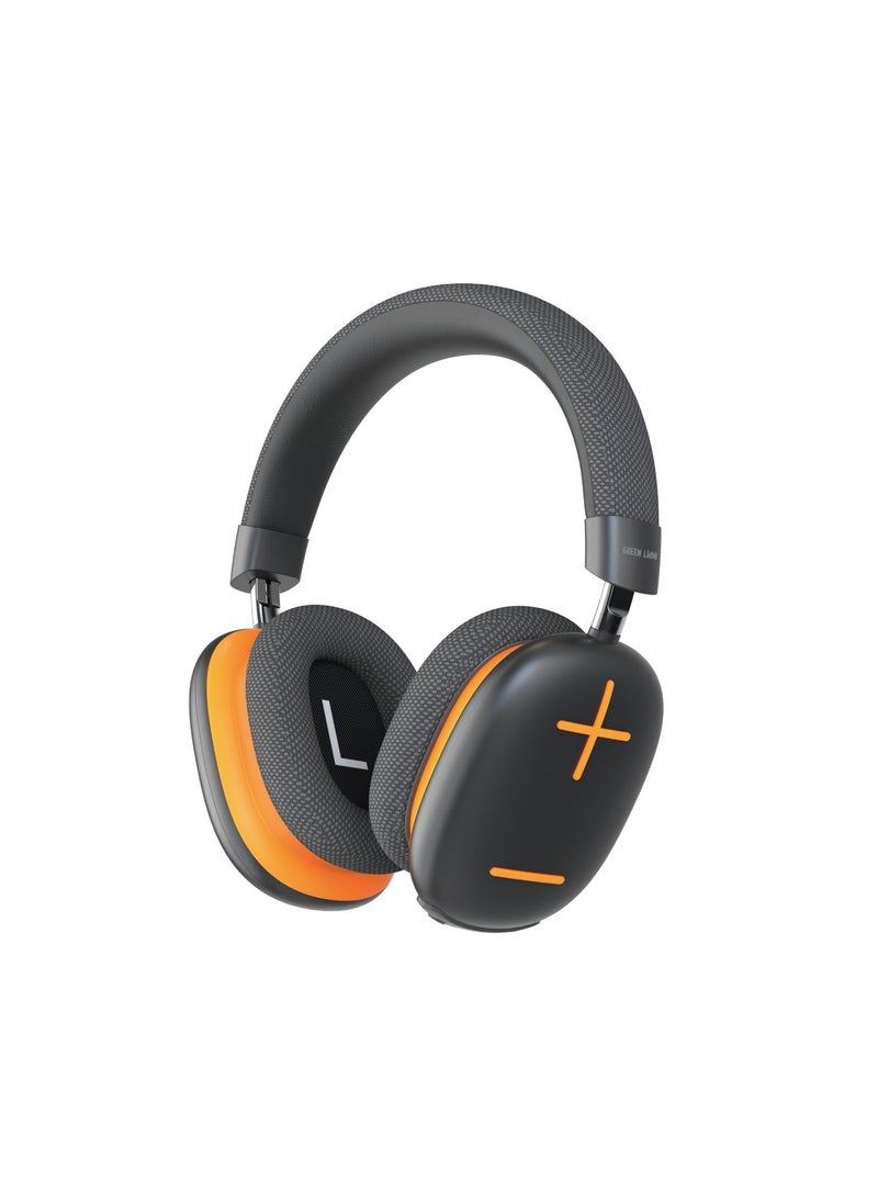 Echo Max Headphone / 48 Hours Play Time / 10m Transmission Range / Built in Microphone / Bluetooth V5.3 - Black & Orange