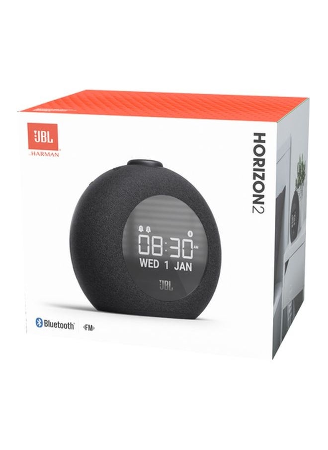 Horizon 2 Bluetooth Alarm Clock Speaker With FM Radio Black